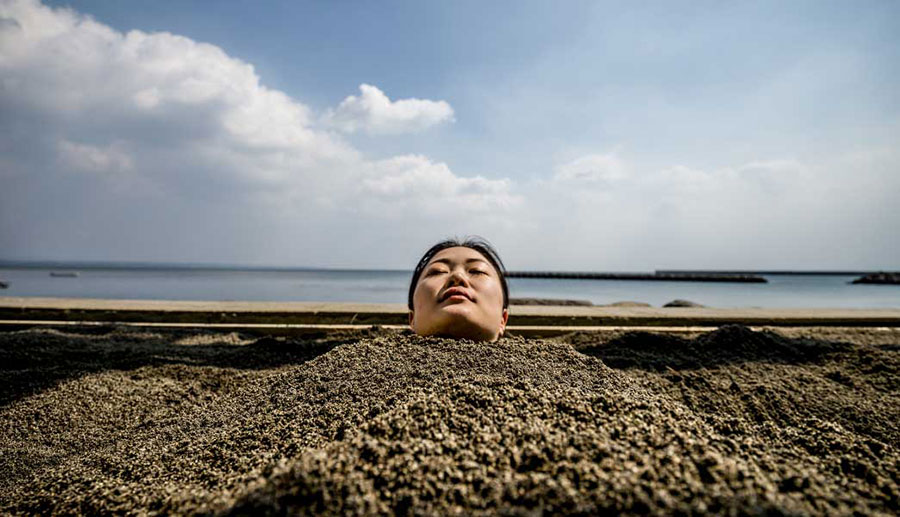 다케가와라 온천(竹瓦溫泉)과 벳푸 카이힌 스나유(海浜砂湯)의 모래 온천